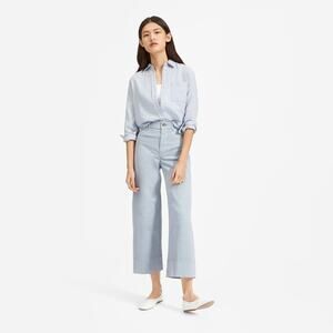 Everlane The Lightweight Wide-Leg Crop Chino Blue Base - Size 0